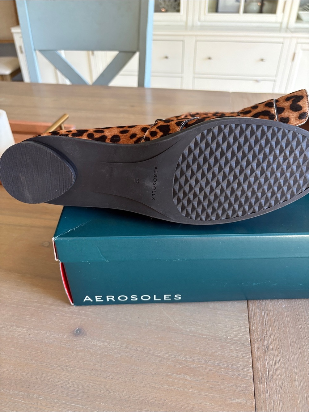 AEROSOLES Leopard-Print Penny Loafers - Brown/Black - Picture 2 of 3